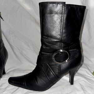 CL by Laundry black Filene heeled boots